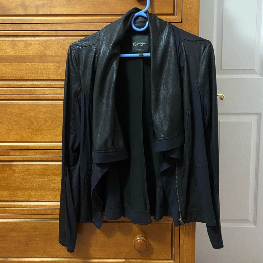 Jessica Simpson faux leather effect top